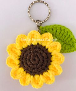Móc khóa hoa Hướng Dương bằng len handmade - Tiệm Len 1992