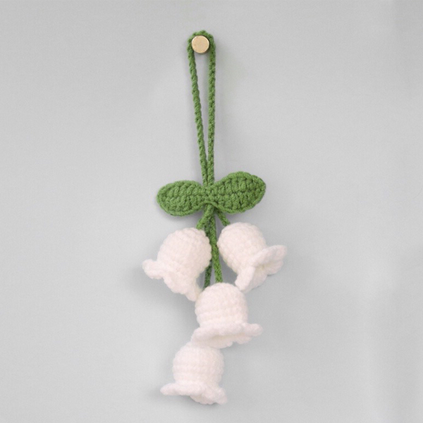 Móc khóa hoa linh lan bằng len