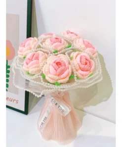 Bó Hoa Hồng len viền voan ngọc điệu đà