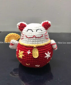 Mèo thần tài Len handmade