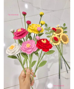 Hoa Sơn Trà bằng len handmade/Hoa len trang trí/quà tặng handmade