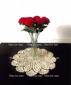 Miếng lót bình hoa vintage hoạ tiết ren tròn cách điệu