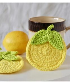 ĐẾ LÓT LY HÌNH TRÁI CAM BẰNG LEN , ĐẾ LÓT LY HANDMADE