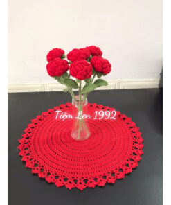 Miếng Lót bình hoa vintage, lót bàn ăn bằng sợi cotton handmade