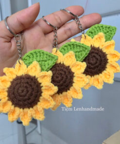 Móc Khoá Hoa Hướng Dương/Móc Khoá Handmade Bằng len