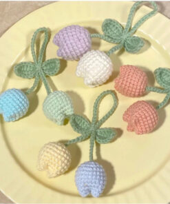 Móc khoá hoa Tulip len handmade