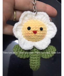 Móc khoá mochi hoa hướng dương, hoa cúc...handmade bằng len