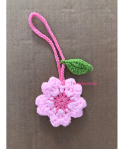 Móc khoá Hoa anh đào bằng len/móc khoá handmade