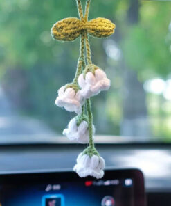 Móc Khoá Hoa Linh Lan bằng len/Hoa linh lan treo xe, treo cửa/Hoa decor, trang trí