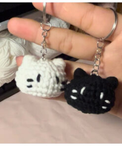 (mini 3-4cm)Móc khoá mèo cute bằng len handmade