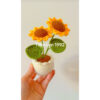 Chậu Hoa hướng dương 2 bông bằng len| Sunflower pot
